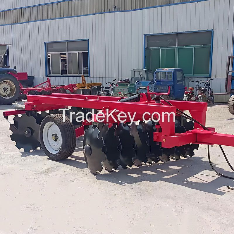 Fairly Used Tractor Trailed 28 Disc Harrow Agricultural Hydraulic Harrow Motor Pump Gear Bearing High Safety Level 3000mm 660mm