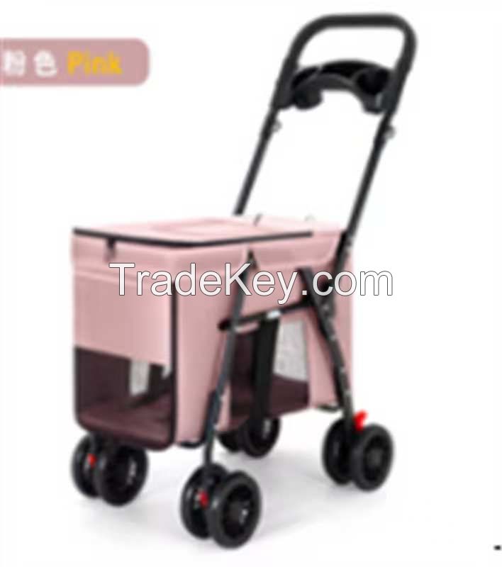 W688 Foldable Pet Stroller For Dog Cat Outdoor Trave