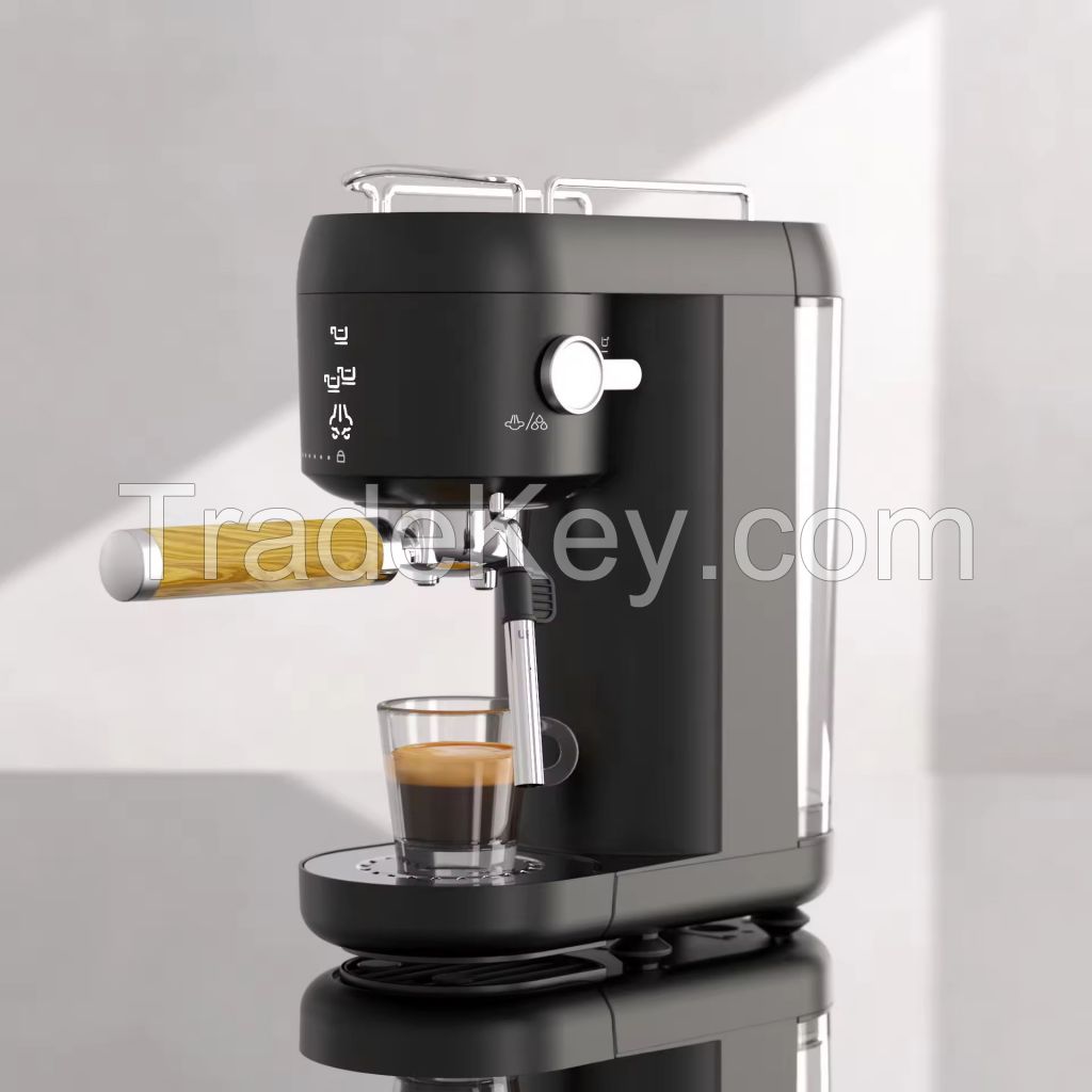 Rotary Espresso Extractor Tools Semi-Automatic Electric Portable Stainless Steel Coffee Maker 20 Bars Pressure 9-Cup Capacity
