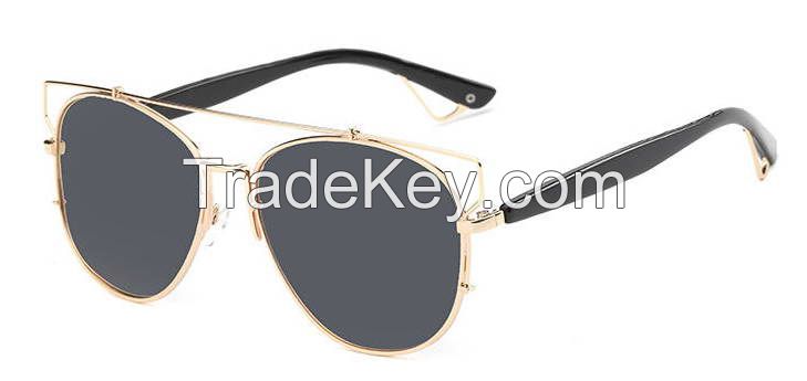 Wholesale polarized sunglasses the openwork metal frame fashion sunglasses for women