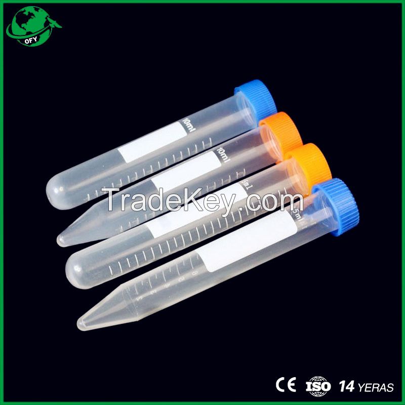 5ml 10ml 15ml 30ml 50ml 100ml Plastic centrifuge tube with Srew mouth