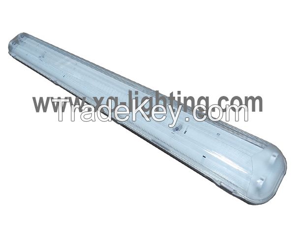 Straight shape double tubes waterproof fluorescent lighting