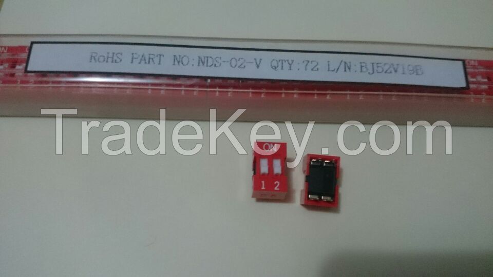 DIP SWITCH 2.54mm pitch 2POSITION NDS-02-V SPST STANDARD