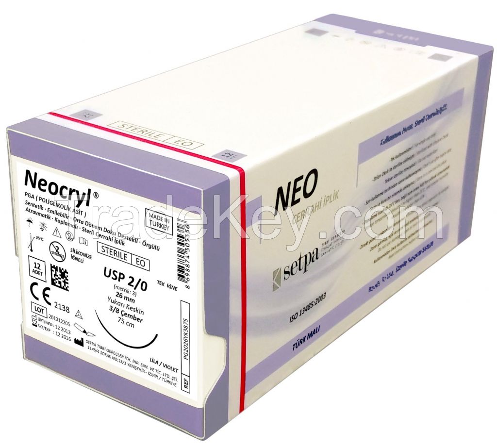 High Quality 100% Polyglycolic Acid (PGA) Sutures from Turkey