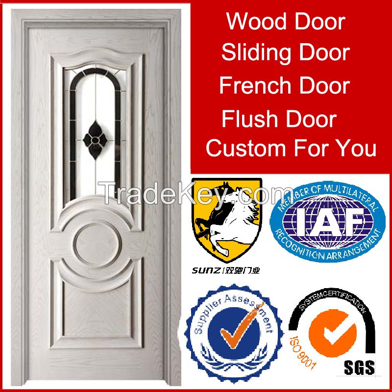 Oak wood veneer solid wood door