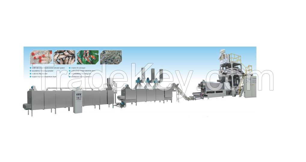 Fish feed processing line