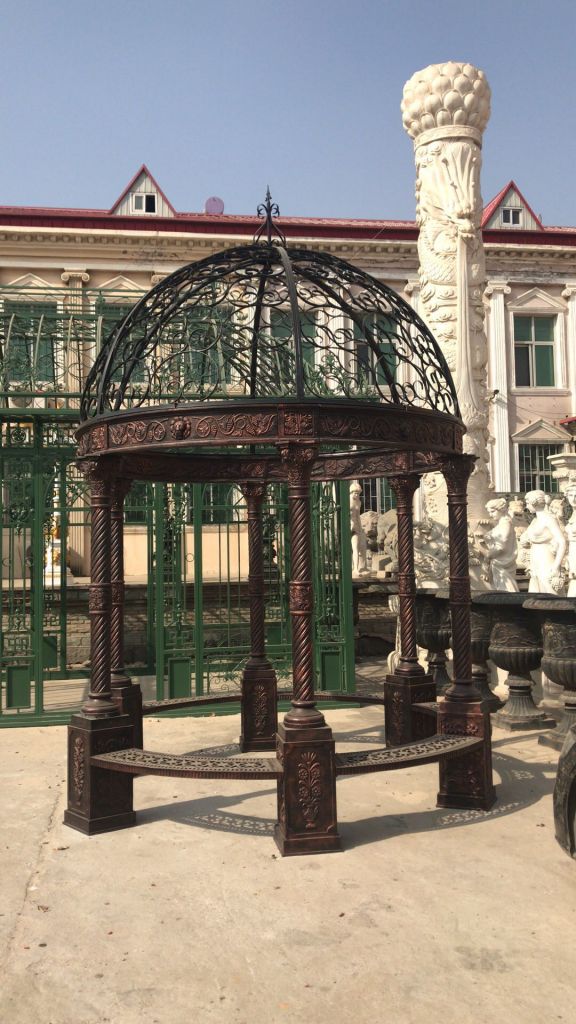 Simple column cast iron gazebo