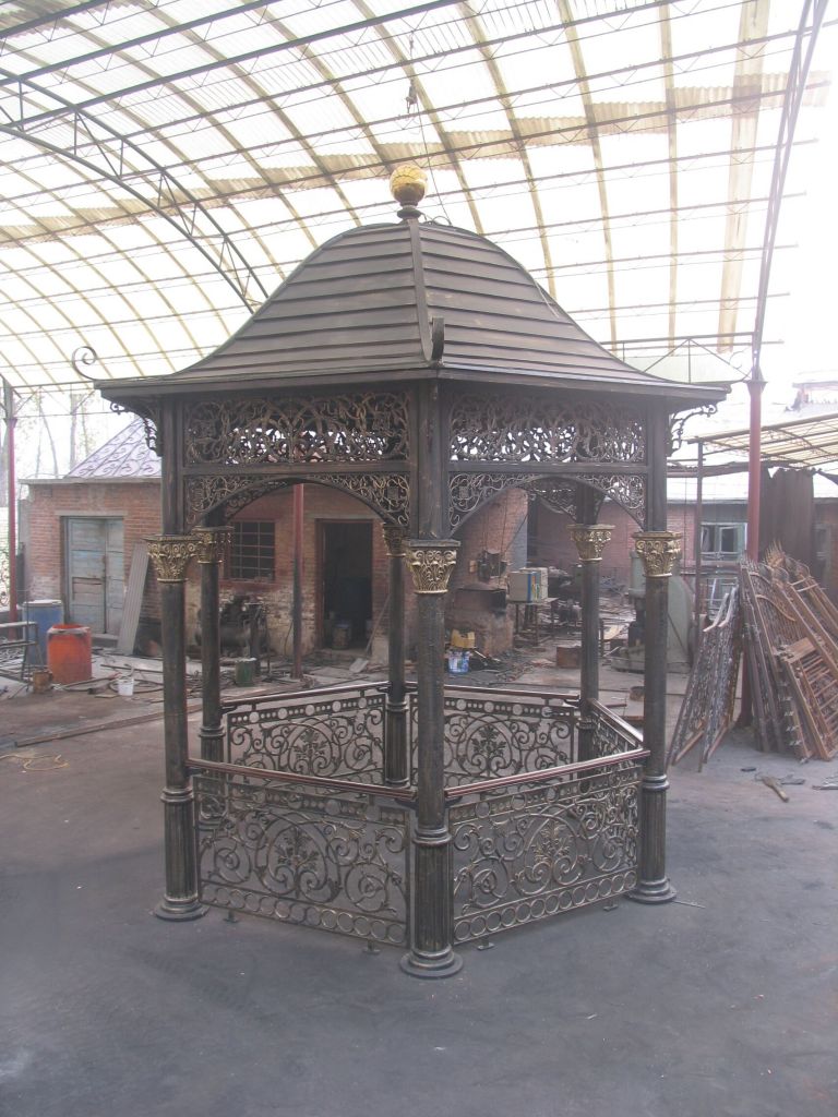 Nice hexagon cast iron garden gazebo