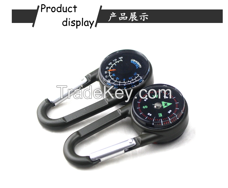 2020 Amazon New  Camping Gadgets Carabiner Multitool, Multifunctional Survival Military Carabiner With Compass Thermometer