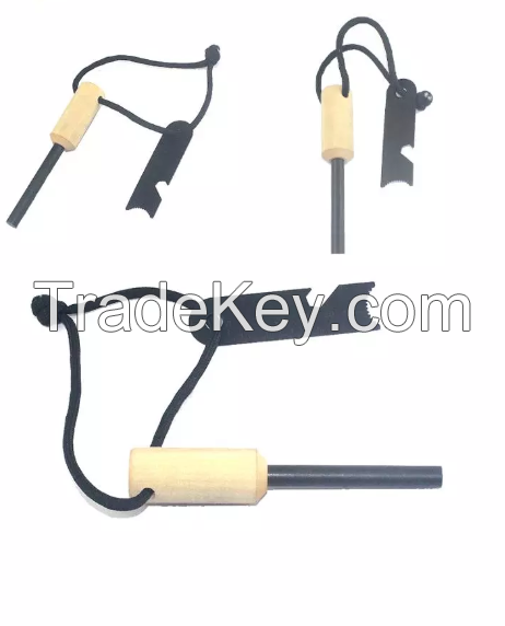 New style Wood stove Wooden handle make fire tool kit with outdoor survival, camping