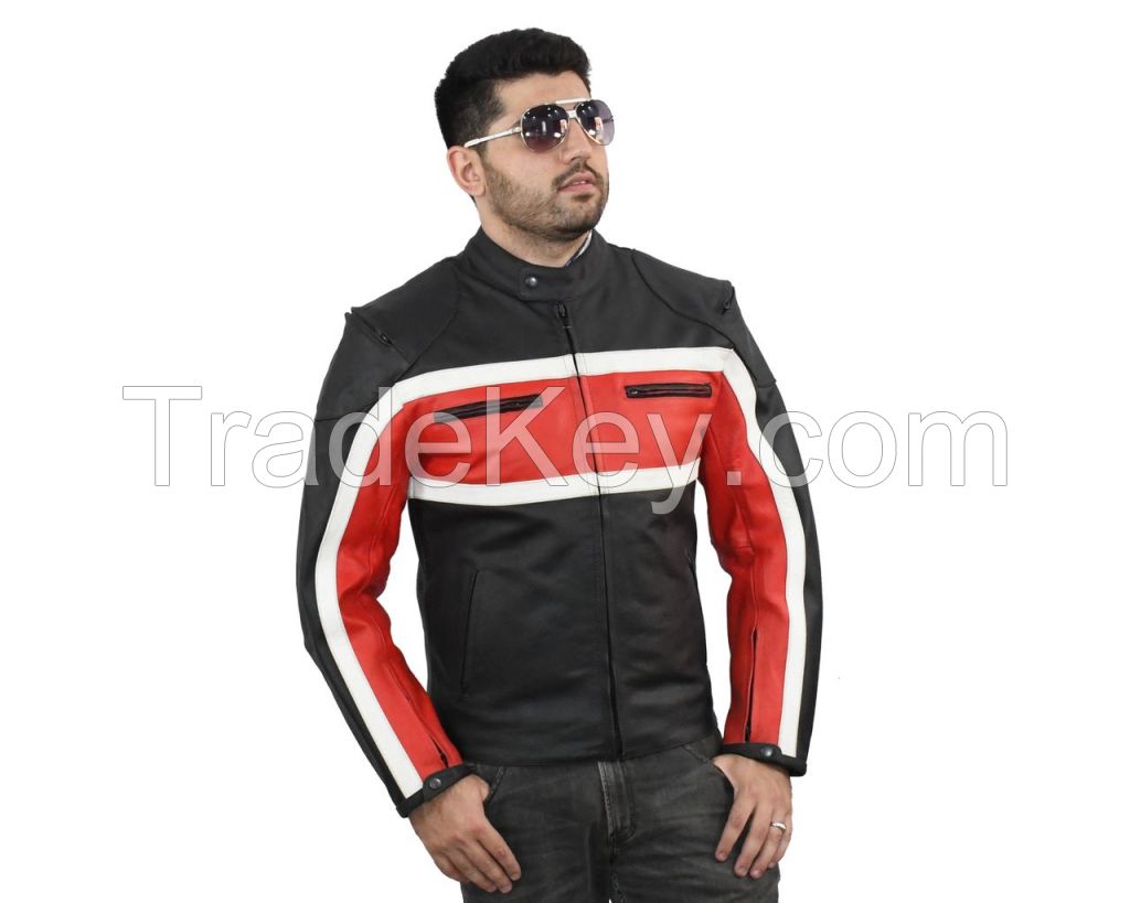 Motorbike Leather Jacket OEM Service Motorbike Leather Racing Jacket. JL-013