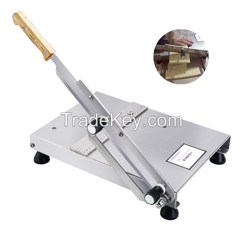 Manual kitchen peanut caramel nougat candy cutting cutter slicing machine