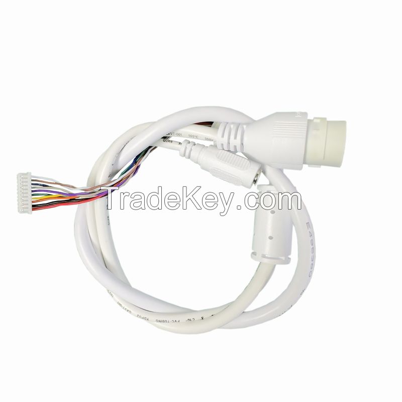 028 Multi-Function Cable Assembly Power Signal 500mm IP Camera Cable Exporter Harness Wires Connectors MX1.25-10 PIN