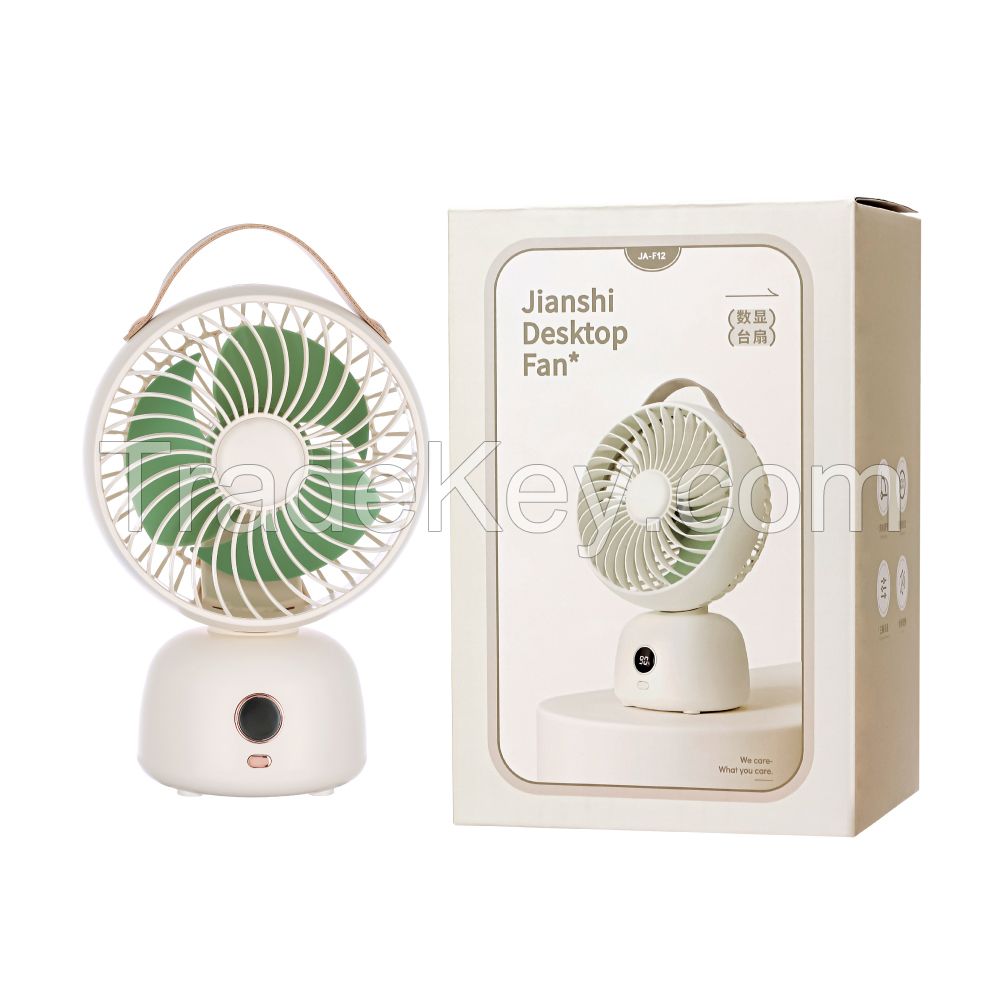 Custom Rechargeable Desktop Fan with LCD Display