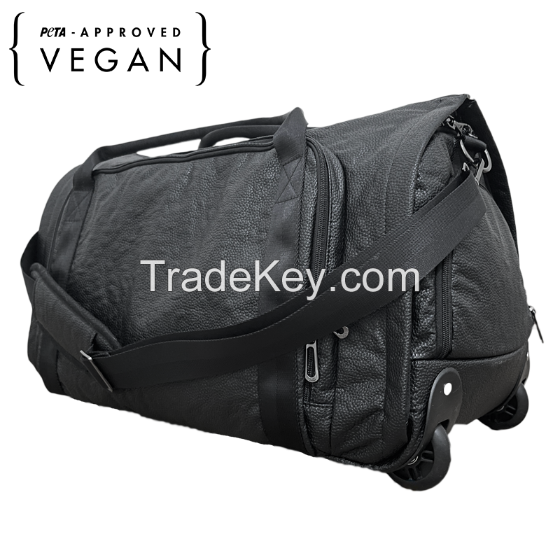 Pineapple leather duffle garment bags with trolley and wheels