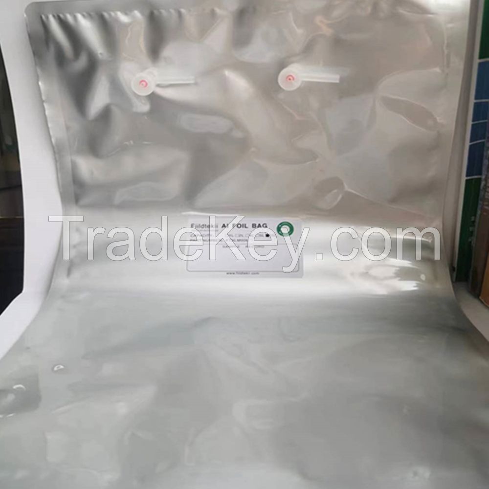 5L Aluminum Foil Sample Bag for Vapor, Air and Gas Analysis, Al Foil Composite Film with Dual Polypropylene Fiiting Valves