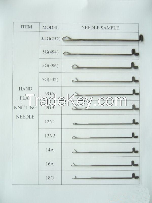 hand driven flat knitting machine needles