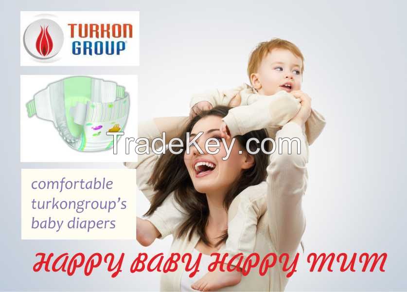 Larry barry high quality soft and dry Maxisize baby diaper made in Turkey