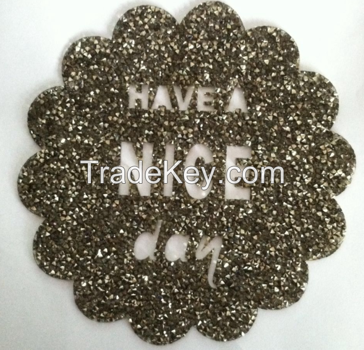 crystal rhinestone letter motif design iron on clothing