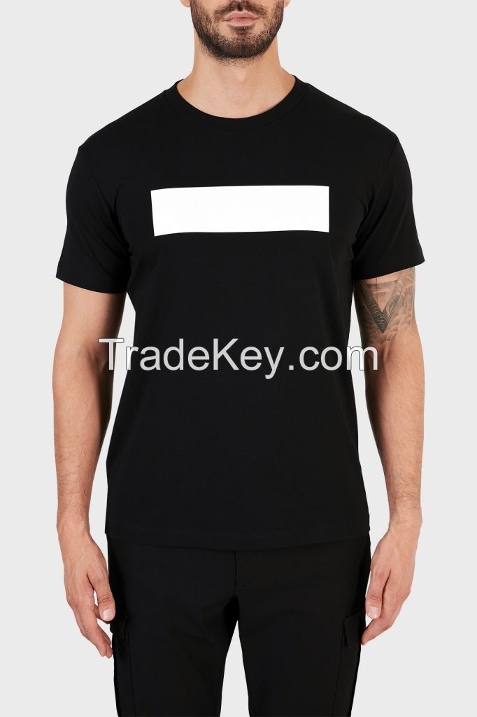 Men Round Neck Black T-Shirts.