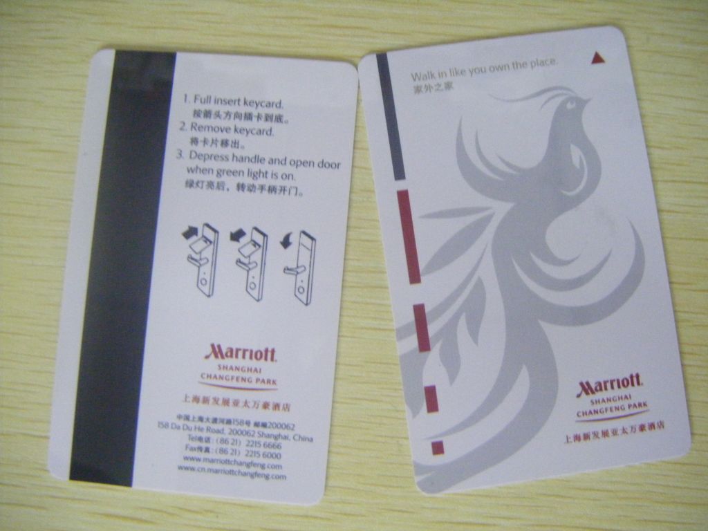 4 color CMYK printing hotel magnetic key card