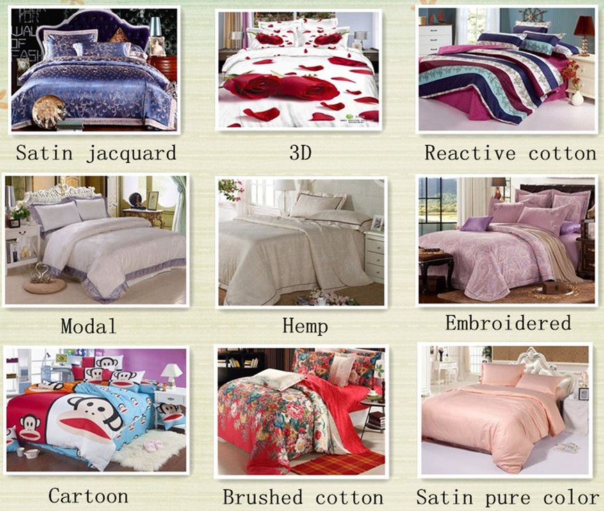 3-9PCS BEDDING SETS Fabric: 100% polyester, 90gsm, 3D designs -2014 NEW SEASONS