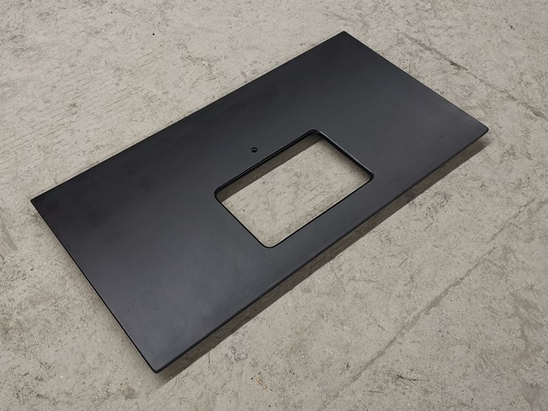 Black laboratory furniture worktop