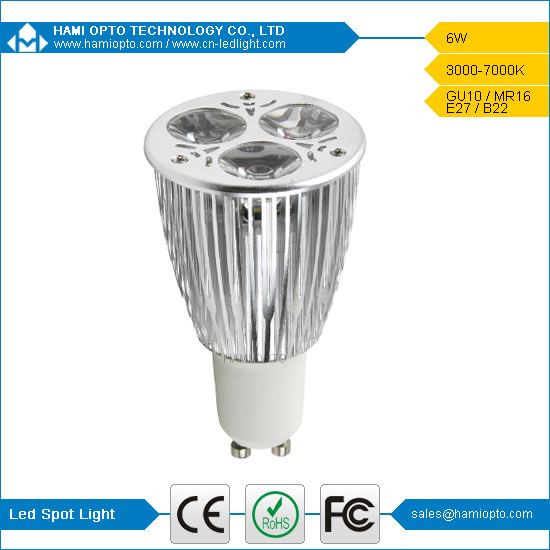 Super birght dimmable led spot lights GU10 6W