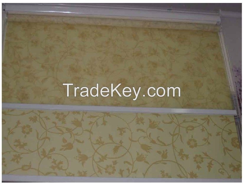 Manual 100% polyester semi-light filtering fabric roller blinds for windows with aluminum