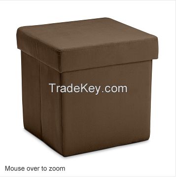 foldable stool, single folding storage ottoman