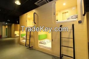 Wood capsule Bunk Bed for Hostels /School Students Dormitory Loft Bed Frame/capsule hotel bed