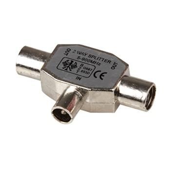 9.5 mm tv plug to 2X9.5mm tv jack metal