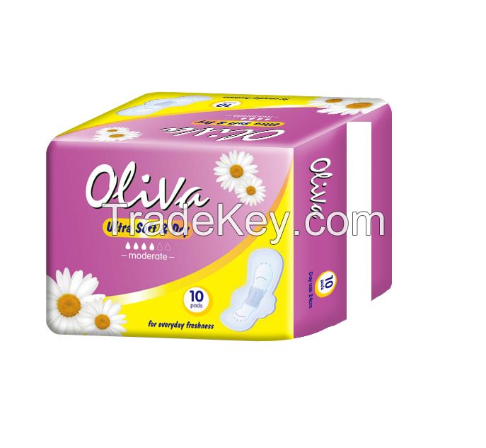 OEM ultra thin feminine sanitary pad with wings TR003