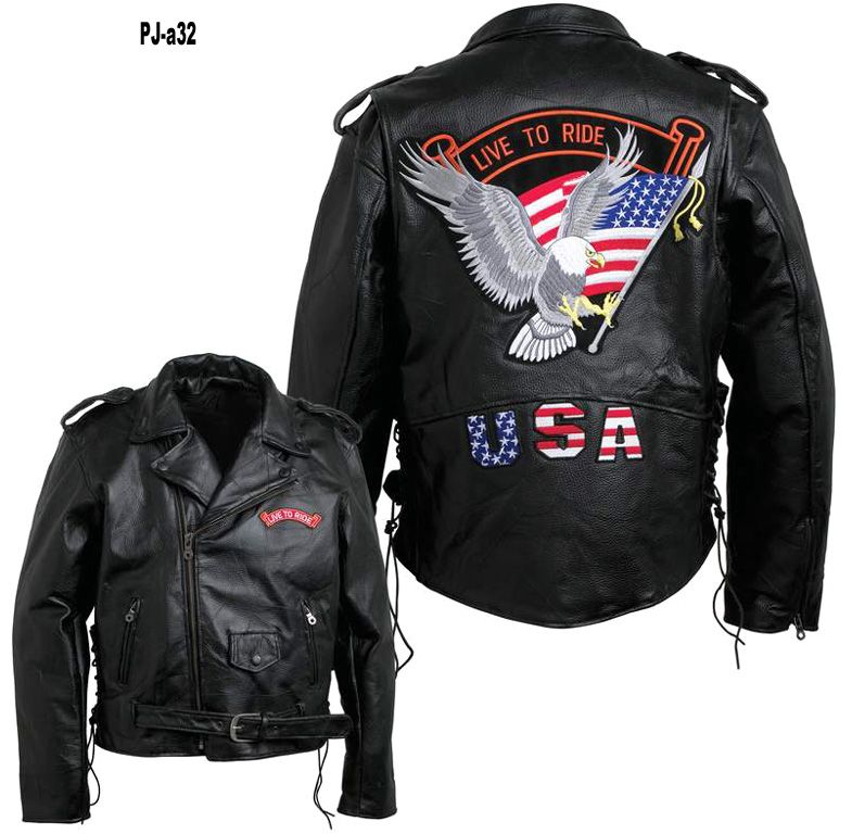 Leather printing jacket