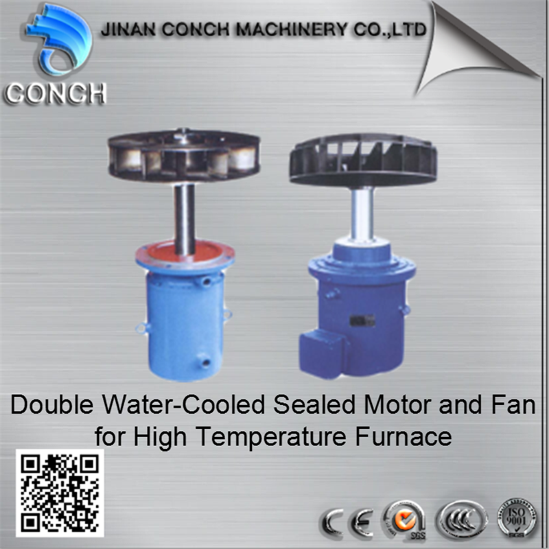 Double Water-Cooled Sealed Motor and Fan for High Temperature Furnace