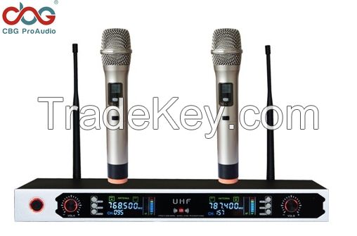 iWP-2190 100 CHN UHF PLL Dual Wireless Microphone