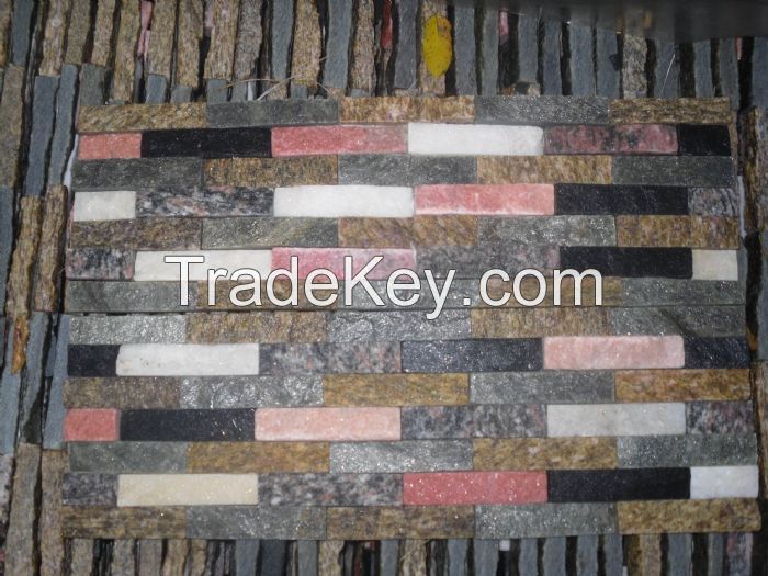 Multi Color Slate / Quartzite Culture Stone Wall Stone Cladding