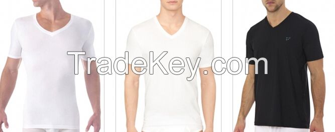 V neck cotton casual Tee-shirts