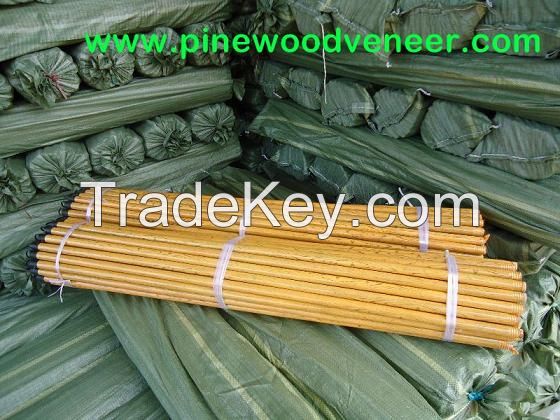 PVC coated wooden broom handle