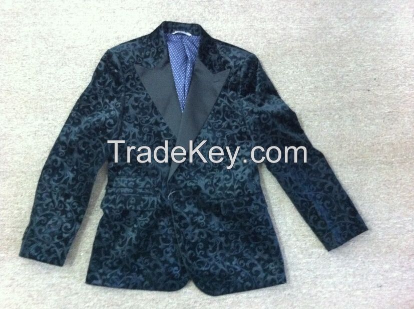 Mens TR suits peak lapel-1 velvet fabric