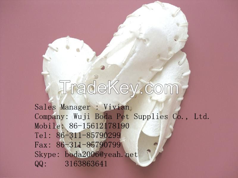 White Rawhide Dog Shoe