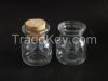 Glass Milk Bottles Pudding Frosted Bottles with Cork or Plastic Lid