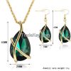 925 sterling silve emerald jewelry sets, pendant, earrings