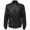 Stock 2016-01 Wholesale Black Vintage Mens Leather Bomber Jacket For Sale