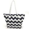 Stripe Rope Handle Tote Bag