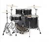 BEST Rydeen 20-inch 5-piece Acoustic Drums Kit with Sheepskin Drum Heads Birch Wood Chamber Black Glitter Finish for Beginners