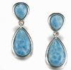 Larimar 925 sterling silver earrings