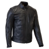 Premium Motorcycle Leather Jacket, Black, Quilted Design, Multiple Zippers, Stand Collar, Performance Riding Gear