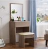 Modern Bedroom Dressing Table with Mirror Makeup Vanity Set Pink Dresser Table
