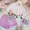 4-10year children gilr summer shirt with skirt